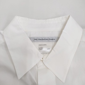EEL E-20403A OVER SHIRTS オーバーシャツ サイズS 定価17000円 フライフロント 長袖シャツ ホワイト イール 4-0406M 236153の画像3
