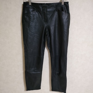 theory RILIAM L LEATHER NAPALAN 羊革 ラムレザー サイズ2 パンツ ブラック セオリー 4-0414G 236276