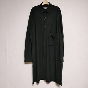 Yohji Yamamoto POUR HOMME カットソーロングシャツ サイドスリット 長袖シャツ ブラック ヨウジヤマモトプールオム 4-0415M F95502