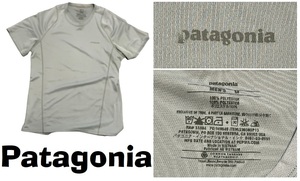 新品同然パタゴニアPatagoniaプリント入りトレーニングTシャツ★グレー★M