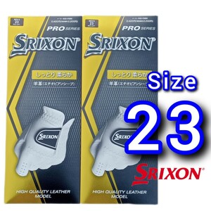 スリクソン 23cm 白 2枚セット GGG-S027 ダンロップ ゴルフグローブ 新品未使用品 ゴルフ用品 SRIXON PRO SERIES しっとり柔らか