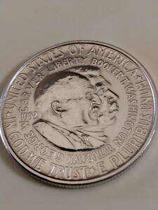 アメリカ 1952 50セント銀貨 Booker T.Washington and George W. Carver