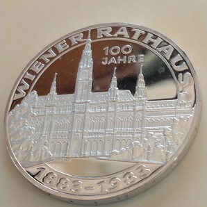 オーストリア 1983 500シリング銀貨プルーフ Centennial−Vienna City Hallの画像1