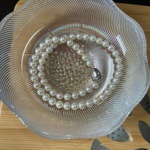 淡水真珠　925刻印 本真珠 パール SILVER ネックレス　玉サイズ8mm 長さ45cm
