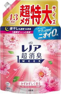 レノア 超消臭1WEEK 柔軟剤 フローラルフルーティーソープ 詰め替え 1,900mL [大容量]