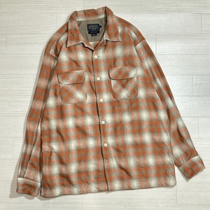 PENDLETON/ペンドルトン/BOARD SHIRT/ボードシャツ/オンブレチェック/シャドーチェック/オープンカラー/フランネルシャツ/Lサイズ