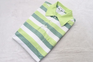 90s Vintage Yves Saint Laurent YSL. entering ivu* sun rolan men's polo-shirt with short sleeves M green / white 