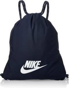 【KCM】Z-bag-41★展示品★【NIKE/ナイキ】ヘリテージ　ロゴ　ジムサック　ナップサック　BA5901-451　ネイビー　容量13L