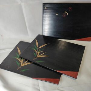 [ beautiful goods ] Echizen lacquer ware angle plate 3 pieces set lacquer ware ... coating lacquer paint natural tree wooden tradition industrial arts lacquer tea . stone pastry plate tea utensils Japanese-style tableware Echizen paint desk serving tray O-Bon Japan 