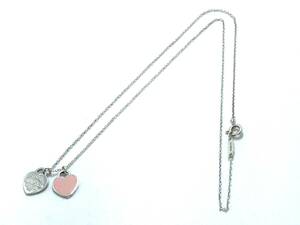 TIFFANY & Co.　RETURN TO TIFFANY　リターントゥティファニー　ネックレス　ハートタグ　ミニダブル　ピンク　Ag925　アクセサリー