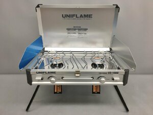ユニフレーム UNIFLAME アウトドア用品 ツインバーナー US-1900 シルバーカラー アウトドア レジャー コンロ 未使用 2309LR118