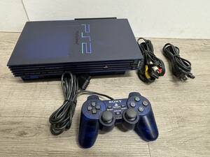 ☆ PS2 ☆ プレイステーション2 SCPH-50000 ミッドナイトブルー 動作品 本体 コントローラー HDD ネットワークアダプター Playstation2 