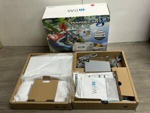 ☆ WiiU ☆ マリオカート8セット シロ 32GB 動作品 本体 ゲームパッド 純正アダプター Wiiリモコンプラス センサーバー Nintendo 6703