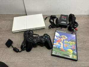 ☆ PS2 ☆ プレイステーション2 SCPH-75000 セラミックホワイト 動作品 本体 コントローラー 互換アダプター Playstation2 薄型 3181