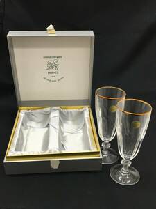 クリスタルダルク　シャンパングラス　フルートグラス　ペア　フランス製　crystal d'arques
