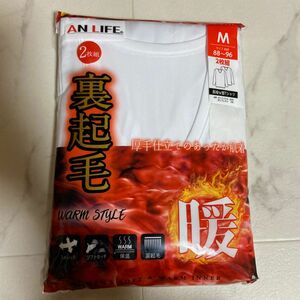 裏起毛　長袖V首Tシャツ　2枚組　Mサイズ