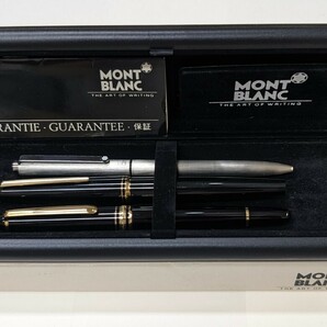 MONTBLANC/モンブラン 万年筆・ボールペンセット マイスターシュテュック ペン先585刻印 K14 ブラック×ゴールド 筆記用具 の画像1