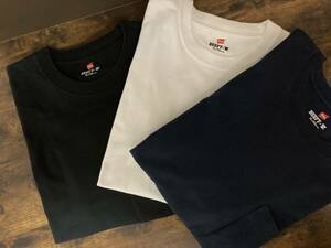 ビーフィー ロングスリーブ ポケット Tシャツ XL 黒白紺 3枚セット ヘインズ BEEFY-T 美品
