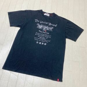 3922☆ Levi's RedTab リーバイス レッドタブ トップス 半袖Tシャツクルーネック カットソー メンズ M ブラック イラスト