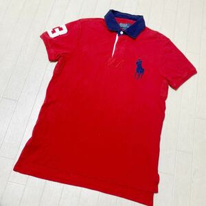 3925☆ POLO BY Ralph Lauren ポロラルフローレン トップス 半袖 ポロシャツ ビックポニー メンズ M レッド