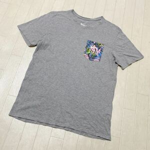 3925☆ NIKE ナイキ トップス 半袖Tシャツ クルーネックTシャツ カジュアル メンズ L グレー 胸ポケットあり 