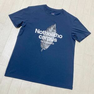 3925☆ THE NORTH FACEザ・ノースフェイス トップス 半袖Tシャツ クルーネックTシャツ メンズ ネイビー S 文字