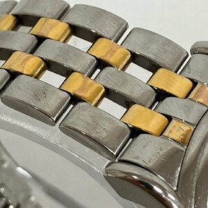 ※※稼動品 TISSOT ティソ C363/463 メンズ腕時計 ステンレス ゴールドメッキ SS×GP 自動巻 裏スケルトン デイト 白文字盤 オートマチックの画像9