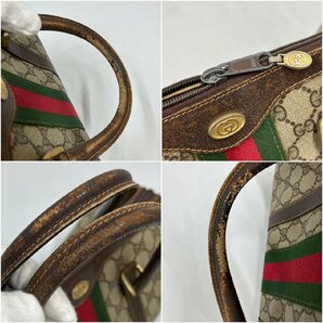 ▽▼GUCCI グッチ ミニボストン 40 3842 GG柄 オールドグッチ ハンドバッグ シェリーライン ヴィンテージ▼▽の画像9