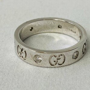 ★GUCCIグッチ アイコンリング ダイヤ付 750/K18 11号 アクセサリー 指輪★の画像3