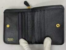 美品◇◇PRADA プラダ 財布 二つ折り財布 カーフレザー サフィアーノ ブラック レディース財布 ◇◇_画像5