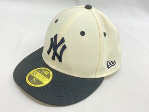 ◇◇NEW ERA ニューエラ 59FIFTY ニューヨークヤンキース キャップ 帽子 7 1/8 56.8㎝ ブラック×アイボリー◇◇