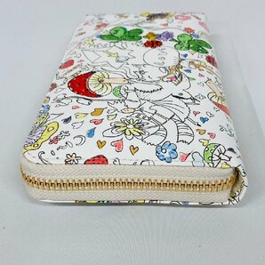 【美品】◎tsumori chisato CARRY ツモリチサト キャリー 羊皮 ラウンド長財布 刺繍 ホワイト財布 ナチュラルラブ 未使用品◎の画像5