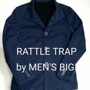 RATTLE TRAP by MEN'S BIGI ストレッチ スタンドカラージャケット M ネイビー メンズビギ　紺