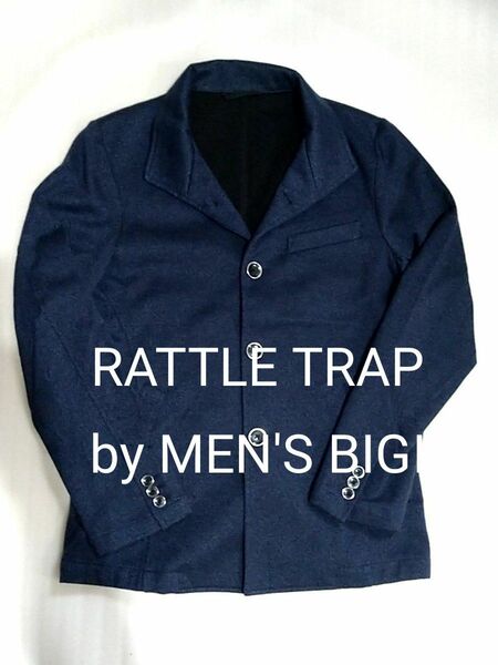 RATTLE TRAP by MEN'S BIGI ストレッチ スタンドカラージャケット M ネイビー メンズビギ　紺