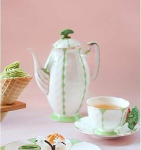 Aynsley エインズレイ　イギリス　洋食器　茶器　蝴蝶柄　蝶々　コーヒーポット　お祝い　プレゼント　グリーン