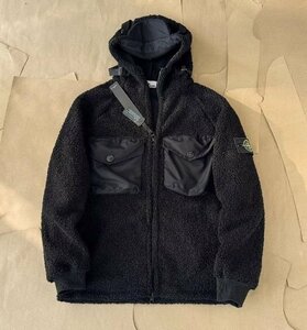 STONE ISLAND　メンズ　ジャケット　パーカ　もこもこ　フード付き　M-2XL　サイズ選択可能　ブラック　3150