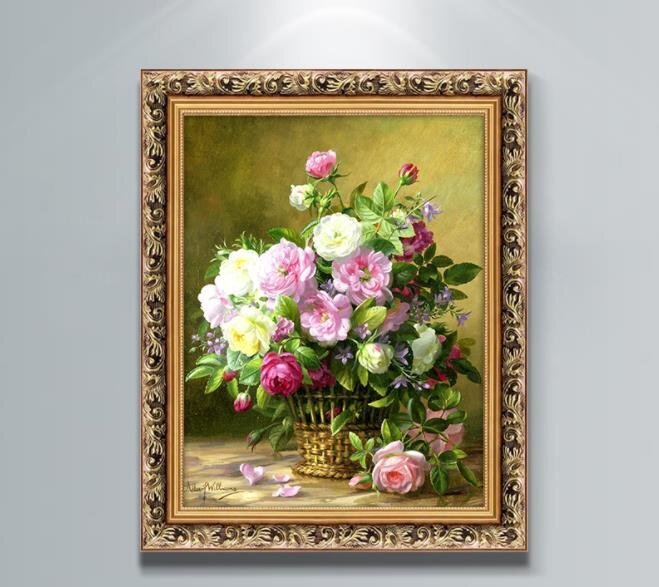Oil Painting Still Life Corridor Mural Rose Drawing Room Wall Painting Entrance Decoration Decorative Painting 221, painting, oil painting, still life painting