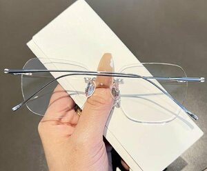 送料無料　メガネフレーム　フチなし ツーポイント　眼鏡　レンズ交換可能　チタン　チタニウム　　男女兼用　 sc0118