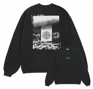 STONE ISLAND　パーカ　丸首　胸元ロゴ　背中イラスト　メンズ　レディース　男女兼用　M-5XL　サイズ選択可能　2683