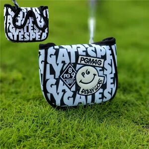 ニコちゃん　ローマ字柄　パター　カバー　ゴルフ　Putters　cover　新品　ホワイト