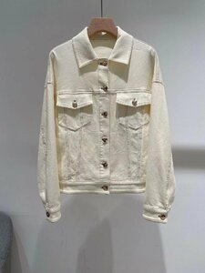 Brunello Cucinelli　ブルネロクチネリ　ジャケット　ジーンズ　羽織り　シンプル　レディース　女性　カジュアル　アイボリー　0974-L