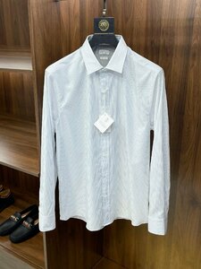 送料無料　Brunello Cucinelli　ブルネロクチネリ シャツ　ワイシャツ　ストライプ　ビジネス　長袖　メンズ　新品　カジュアル　1119-40