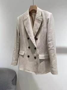 送料無料 Brunello Cucinelli　ブルネロクチネリ イタリア　レディース　ジャケット　ビジネス　亜麻使用　1462-M