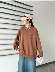 Maison Margiela マルタンマルジェラ　パーカ　長袖　背中ロゴ　丸首　コットン　ペアールック　男女兼用　S-XL　サイズ選択可能　MM6 3344