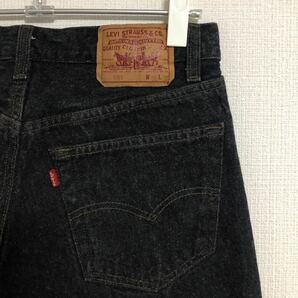 激レア☆ レングス30 先染め ブラック USA製 90s LEVI'S リーバイス 501 黒 デニム パンツ W31 505 66 ビッグE ヴィンテージ 60s 50s 80s の画像1