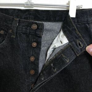 激レア☆ レングス30 先染め ブラック USA製 90s LEVI'S リーバイス 501 黒 デニム パンツ W31 505 66 ビッグE ヴィンテージ 60s 50s 80s の画像7