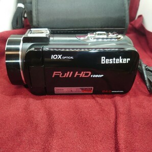 405【SDカード/録画再生OK】Besteker IOX OPTICAL デジタルビデオカメラ Full HD 1080P 24Mピクセル バッテリー USB充電ケーブルの画像3