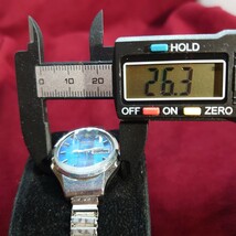 484【自動巻き/動作品】ビンテージ SEIKO AUTOMATIC 21石 2706-0260 レディース機械式腕時計 セイコー オートマチック シルバー×青文字盤_画像4