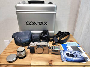 【希少】CONTAX コンタックス G1 Carl Zeiss Planar 2/45 グリーンラベル　カメラ　レンズ　フラッシュ 取説　オマケでトランク付き！