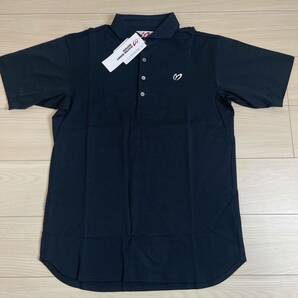 新品正規品 PEARLYGATES マスターバニー 半袖ポロシャツ 6(LL) シンプル ブラックゴルフ の画像2